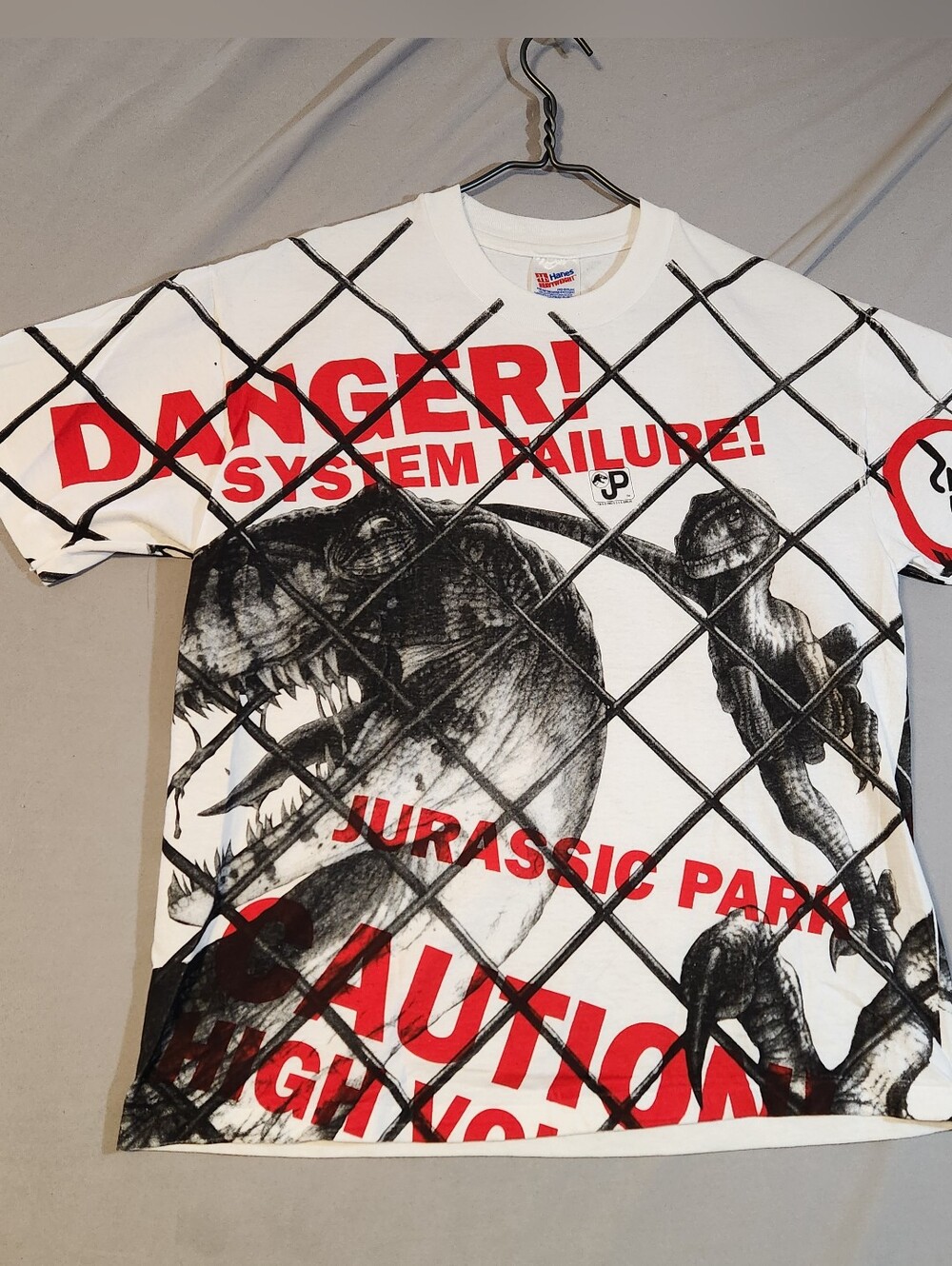 1993 Jurrasic Park Movie Promo Single Stitch Original All Over Print T-Shirt